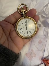ARNEX Vintage Quartz Pocket Watch Gold Tone not Working ,For Parts