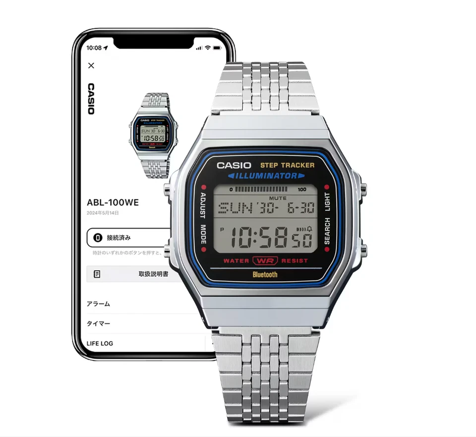 Casio Iconic Unisex Bluetooth ABL-100WE-1BEF ABL-100WE-1AEF ABL-100WEGG-1BEF - Immagine 2 di 4