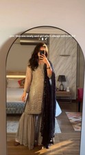 Heavy Faux Georgette Embroidered Gharara Suit with Bead Sequin Work , Fully Set