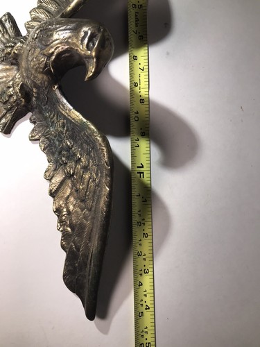Refugio Solid Brass American Eagle Wall Hanging 16-3/4“ Wide - Picture 5 of 24