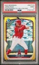 2023 Bowman Chrome Prospects BCP123 Jorge Ruiz Yellow Refractor PSA MINT 9