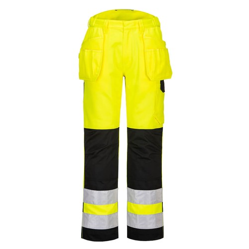 Portwest Hi Vis Holster Work Trouser - PW2 Quality Safety Pants Kneepad Pockets - Picture 4 of 14