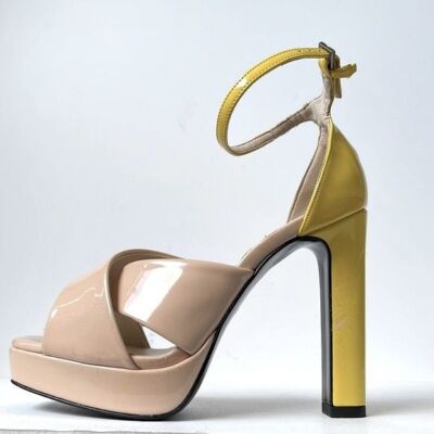 Zara Patent Colorblock Platform Sandals size 8M | eBay