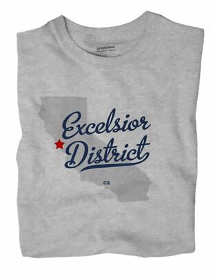 Excelsior District California CA Calif T-Shirt San Francisco MAP