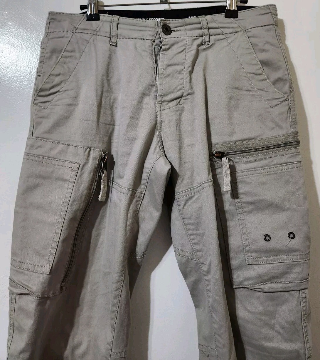 G Star Raw Pants Mens XS Measures 31x31 Tapered Cargo Utility Tech Zip Pocket