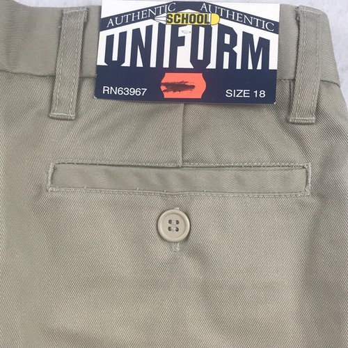 Authentic School Uniform Shorts Boys 18 Beige Elastic Waist Pleated Front NWT - Picture 6 of 9