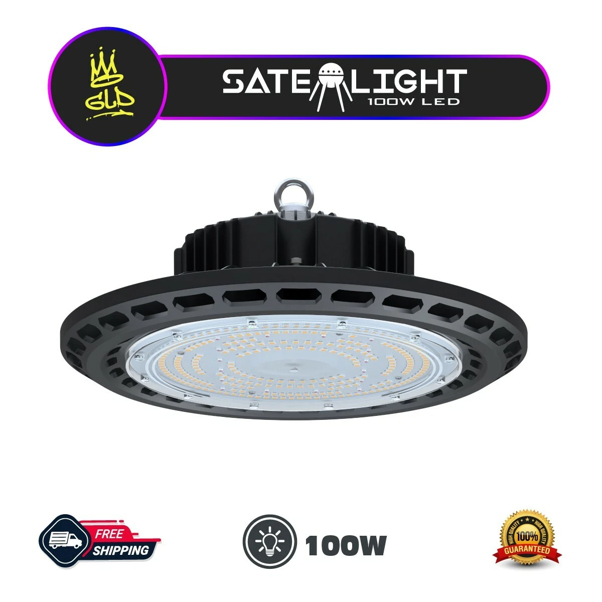 GLD SATELIGHT 100W FULL SPECTRUM UFO STYLE LED GROW LIGHT