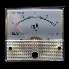 AC 20mA Analog Panel AMP Current Meter Ammeter Gauge 85L1 0-20mA AC White
