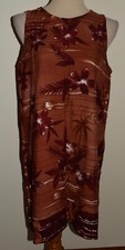 New Mango Moon Hawaiian Dress XL Floral Sleeveless Rayon Shift