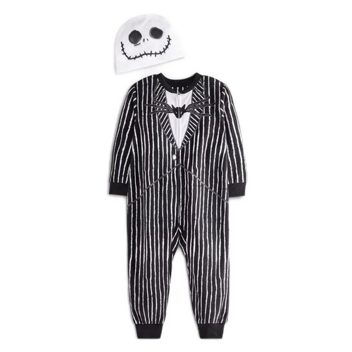 Toddler Boy's Nightmare Before Christmas Fleece Pajama Sleeper with Hat, Size 3T - 第 1/2 張圖片