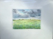 Franz Ehmke *1928 -2018 DDR Painter ° "At Schönfließ. Barley field ..."