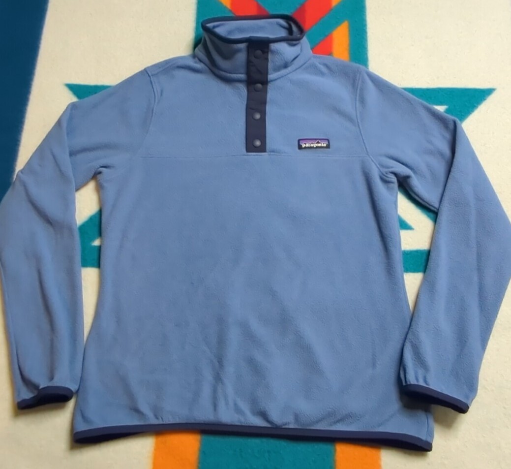 Patagonia Snap T Soft Fleece Pullover Sweater Jacket Light Blue Womens Small