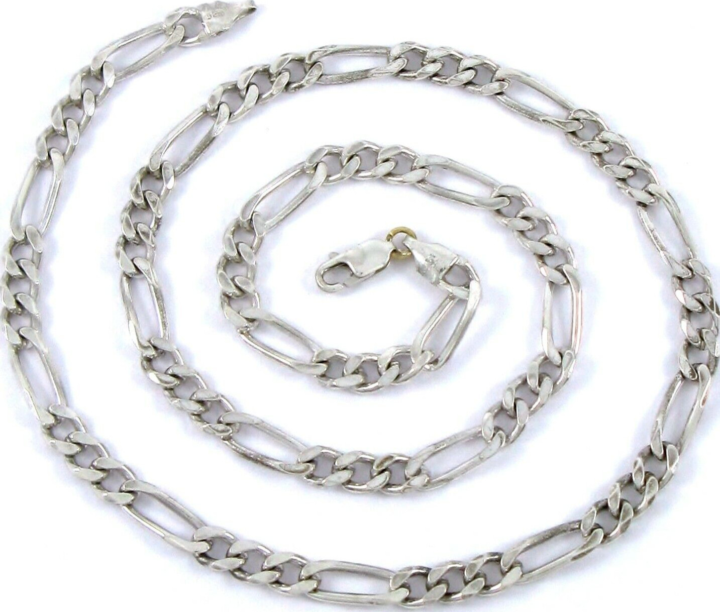 Solid Sterling Silver 925 Figaro 22" Necklace 38.… - image 9