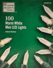 100 Home Accents Holiday Clear Warm White Mini LED String Lights