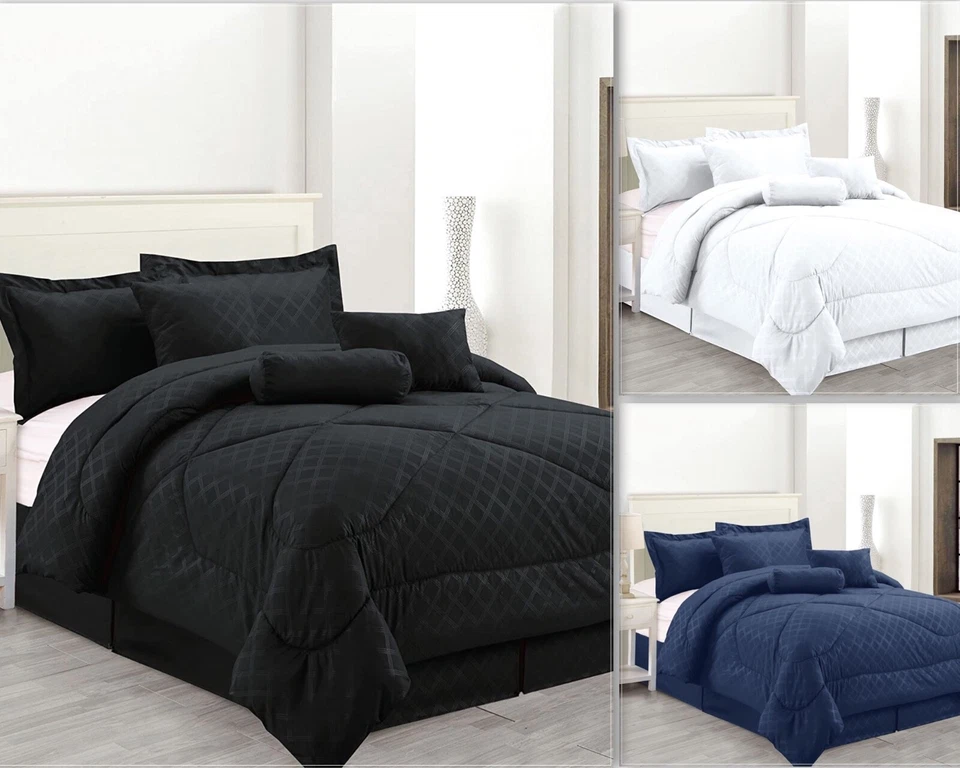 Empire Home Hotel 4 Piece Comforter Set With Matching Pillow Shams and Bed Skirt