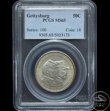 1936 Gettysburg Silver Commemorative Half Dollar PCGS MS65 Scarce Better Date+++