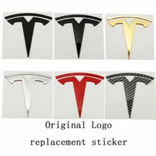 Metal Alloy Front Hood & Rear Tesla Emblem T Logo Badge For Tesla Model 3