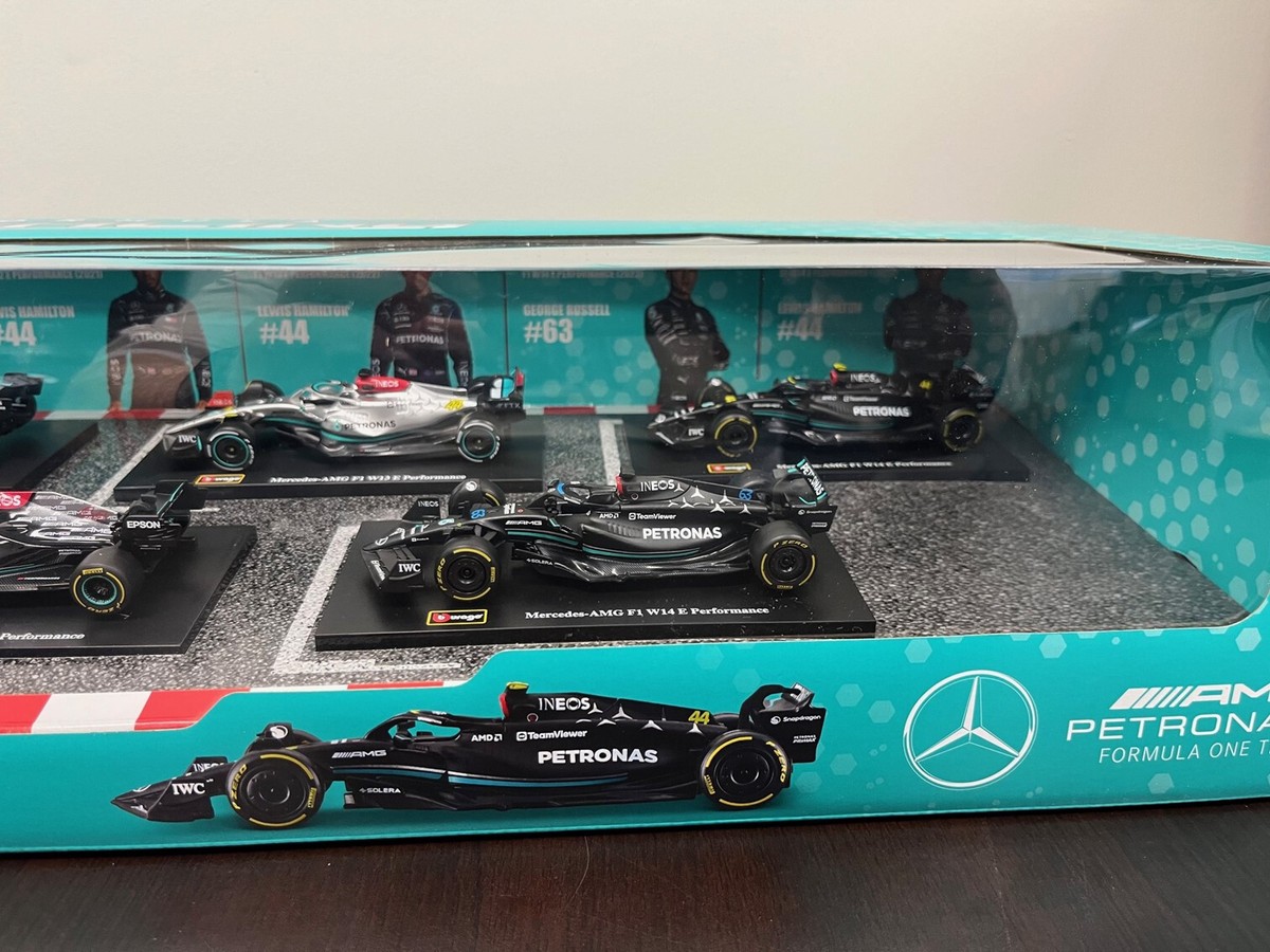 Burago Mercedes Racing Formula 1, 1:43 Scale Die Cast (6 Car
