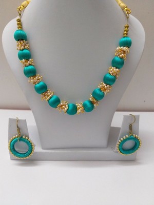 green polki necklace set