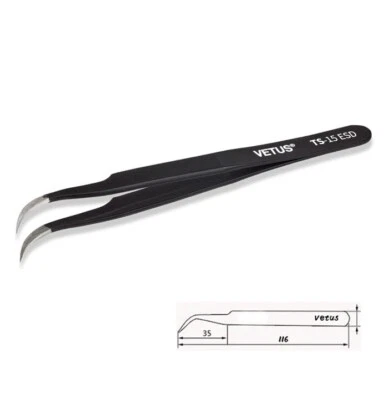 VETUS Original Genuine High Quality Anti-static Switzerland Tweezers TS-15 ESD