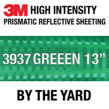3M 3937 High Intensity Prismatic Reflective Sheeting GREEN 13" in BY THE YARD