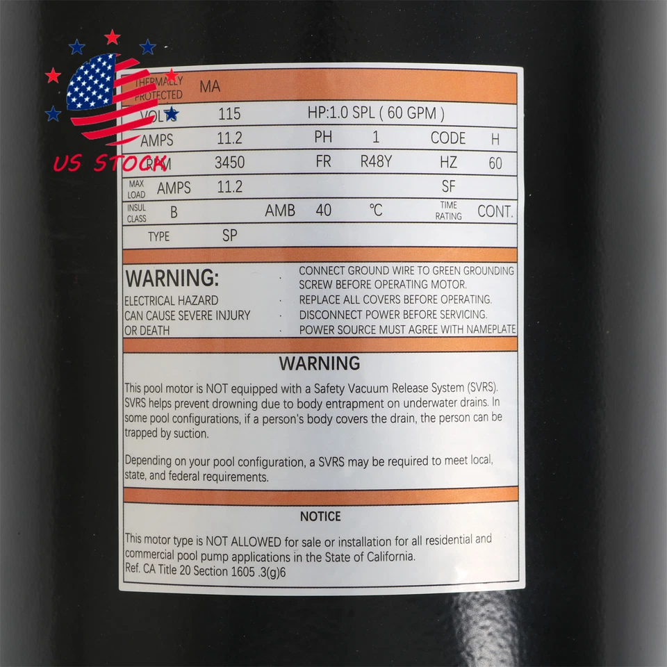 1HP Above Ground Swimming Pool Pump W3SP1580X15 Fit For Hayward with 3' Cord - Image 2 of 4