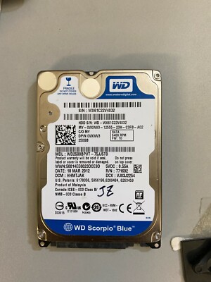 Western Digital Scorpio Blue WD2500BPVT 250GB 2.5'' SATA 75JJ5T0