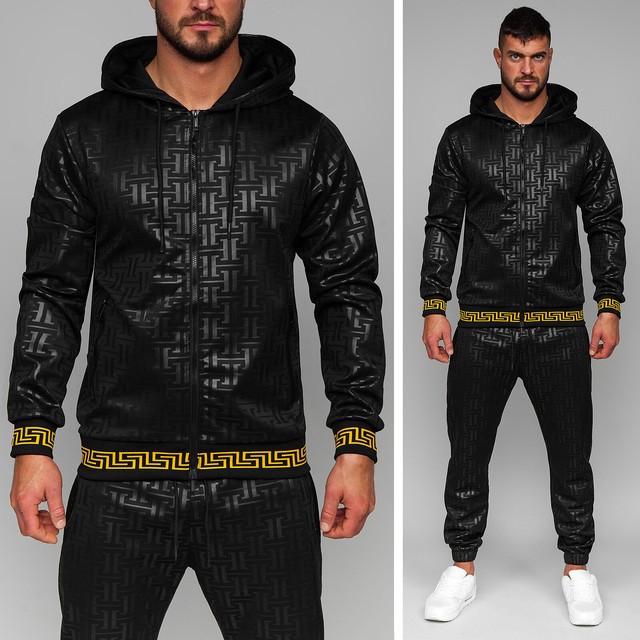 Trainingsanzug Jogginganzug Sweatshirt Sporthose Sport Print Herren BOLF Motiv