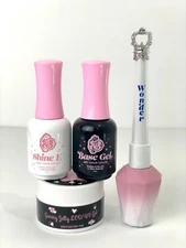 Gummy Jelly LED/UV GEL, Shine E Top Coat, Base Gel, Wonder Gel Original Combo 