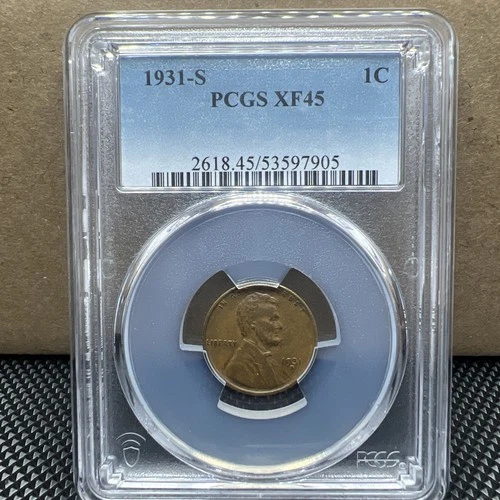1931-S Wheat Penny, PCGS graded XF 45, Beautiful Wheat Cent