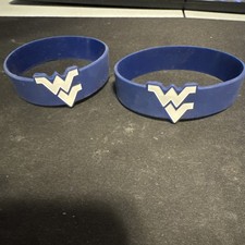 West Virginia University Mountaineers logo silicone wristband Lot Of 2