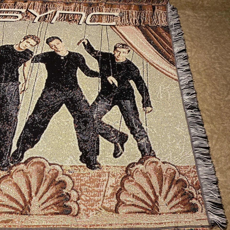 Vintage 90s Nsync No Strings Attached The Northwest Company Woven Fringed Throw - Image 2 of 4