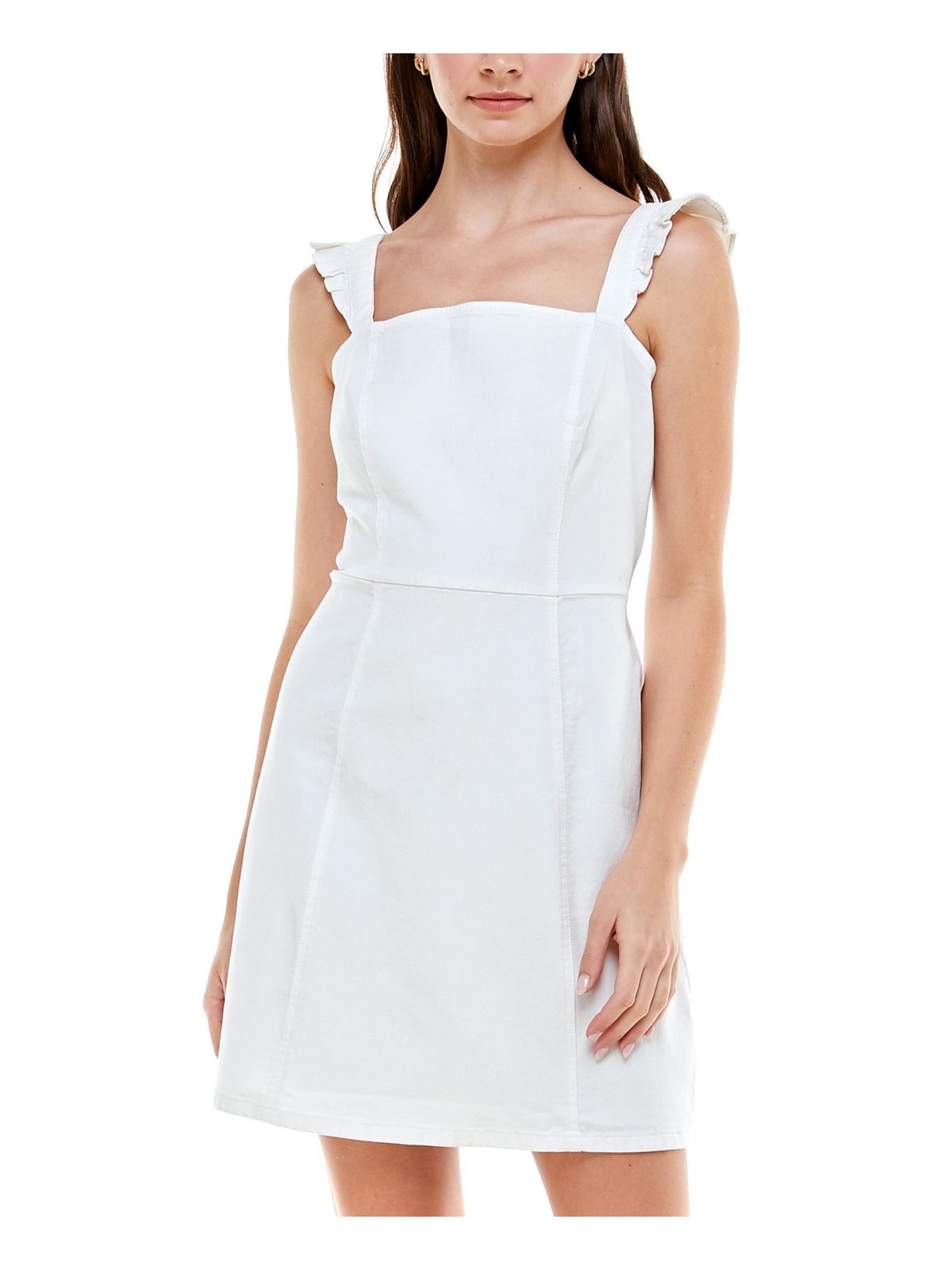 ROSIE HARLOW Womens Sheath Short Dress Ivory Sleeveless Juniors S