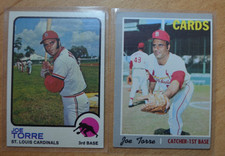 JOE TORRE HOF 1970 TOPPS # 190 VG-EX, 1973 #450 EX-NM