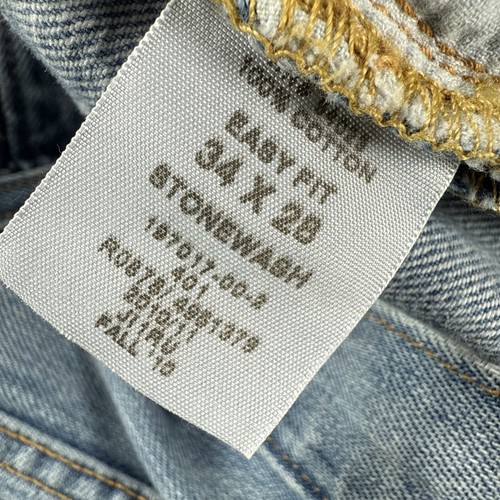 Gap Jeans Mens 34x28 Blue Easy Fit Straight Leg Light Wash Denim Grunge Y2K VTG - Picture 8 of 15