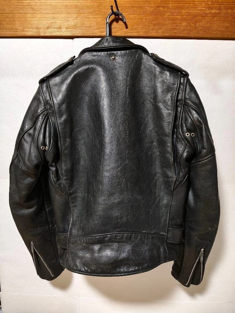 Chaqueta de moto Schott 618 Double Rider cuero negro talla 34