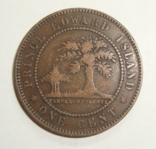 PIÈCE DE 1 CENT VICTORIA 1871 PEI CANADA GROSSE PENNY