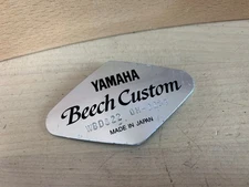 YAMAHA Beech Custom WBD322 Bass Kick Drum BADGE Diamond Silver Logo Plate Part