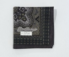 NWT MEN  S Handkerchief Brown Gray Paisley Cotton Pocket Suit SQUARE 16  