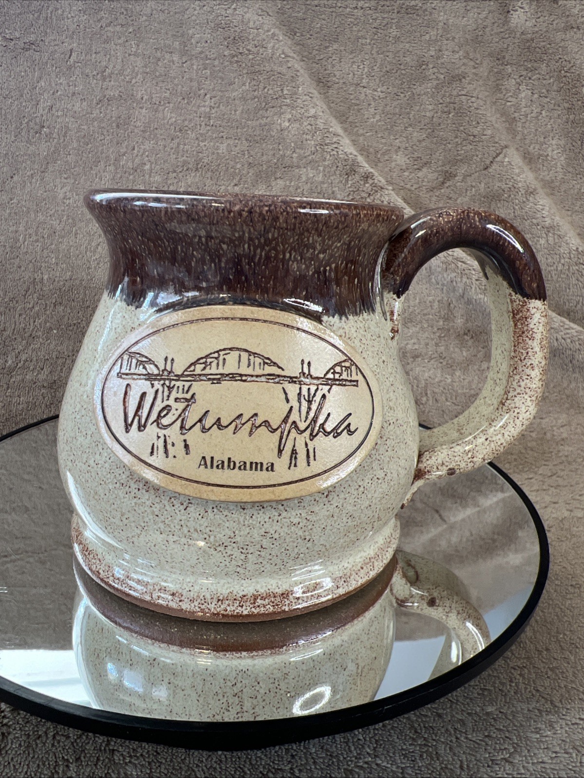 Sunset Hill Stoneware Handcrafted Coffee Mug Bibb Graves Bridge Wetumpka AL USA