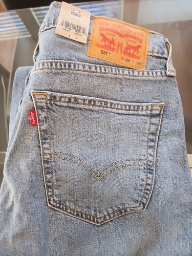 Levi's 531 Uomo 34x34 Lavaggio Medio Elasticizzato 0128 Atletico Slim Conico Facilità Elasticizzato - Foto 2 di 3