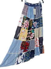 VTG Patchwork Maxi Skirt Evez Tiered Boho Fairy Festival Artsy one size cottage