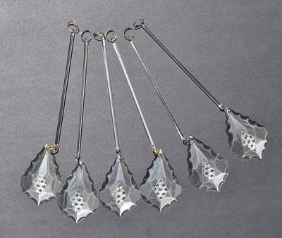 VTG 6.5'' GLASS ROD CUT Acrylic Clear Chandelier Prism Crystal Replacement Parts