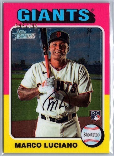 2024 Topps Heritage Marco Luciano #391 Chrome #/999 San Francisco Giants