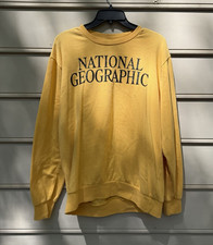 National Geographic Mount Everest Graphic Yellow Sweater Men's Size L