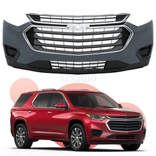 Complete Front Bumper Cover Kit Grille Grill For Chevrolet Traverse 2018-2021