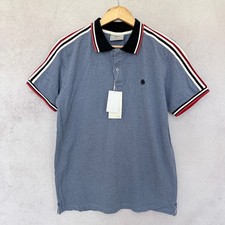 Springfield Polo Shirt Blue Striped Sleeve Logo Casual L