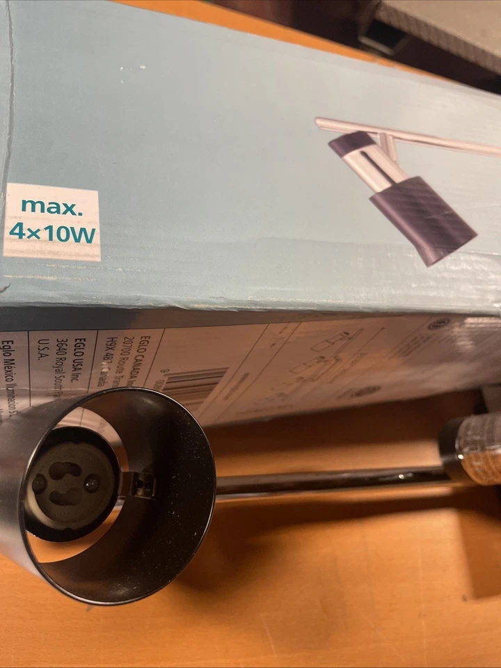 Luminária de teto Eglo 204196A Davida-2 4 luzes 34"W trilho fixo - Preto - Imagem 4 de 4