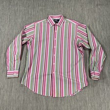 Polo Ralph Lauren Shirt Men L Long Sleeve Curham Classic Fit Striped Button Down