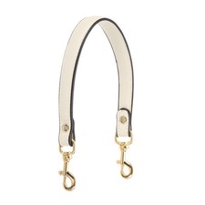 15 Inch Leather Purse Strap, 1 Inch Short Handle Bag Strap, Beige/Light Gold